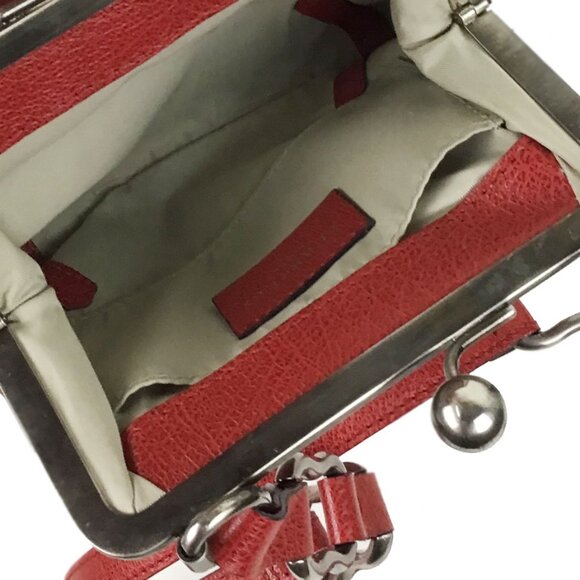 BURBERRY Vintage Red Kiss Lock Mini Crossbody - Picture 10 of 14